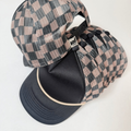 TEELUX - TRUCKER HAT BLANK - Black & Brown Checkered