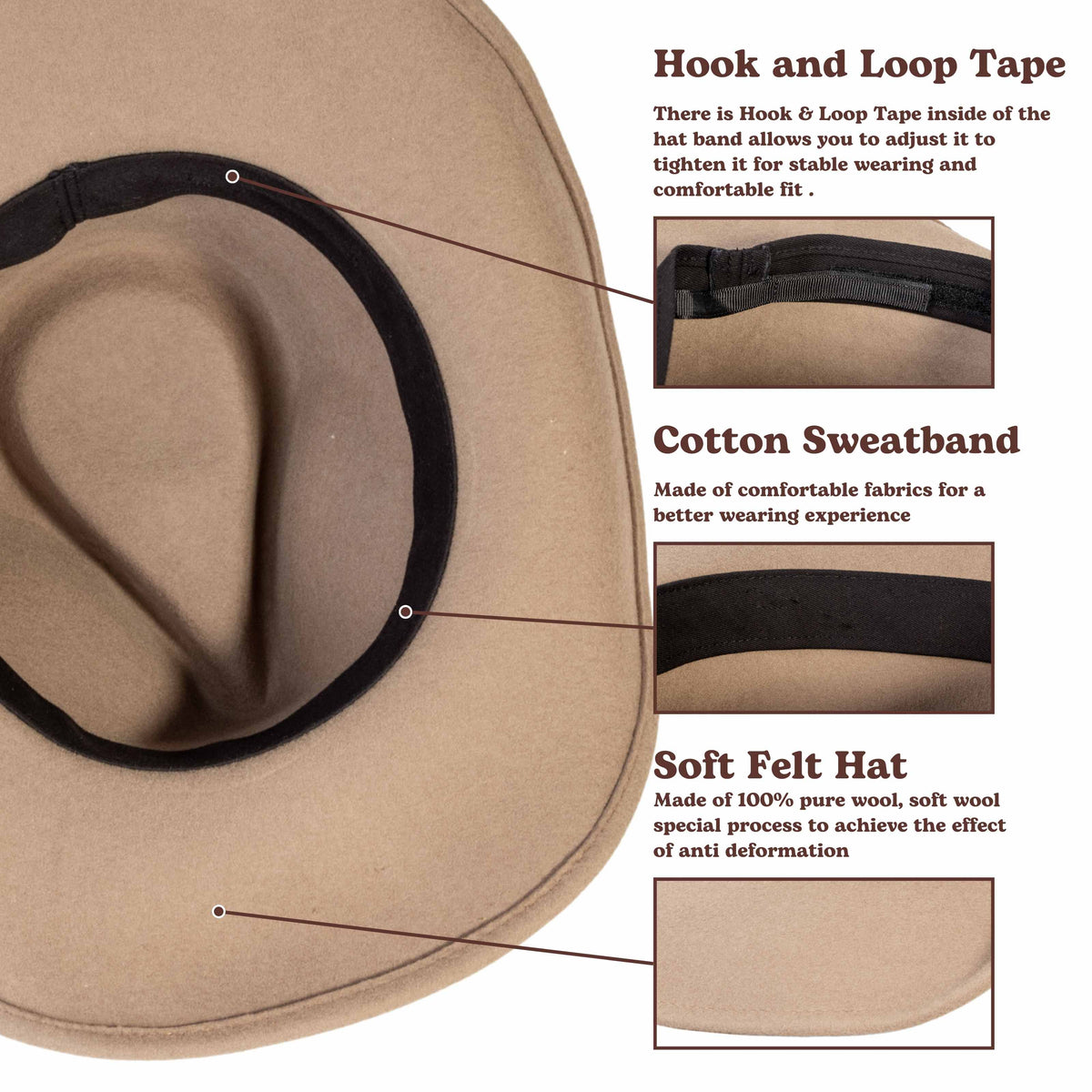 Driftwood Tan Felt Cowboy Hat