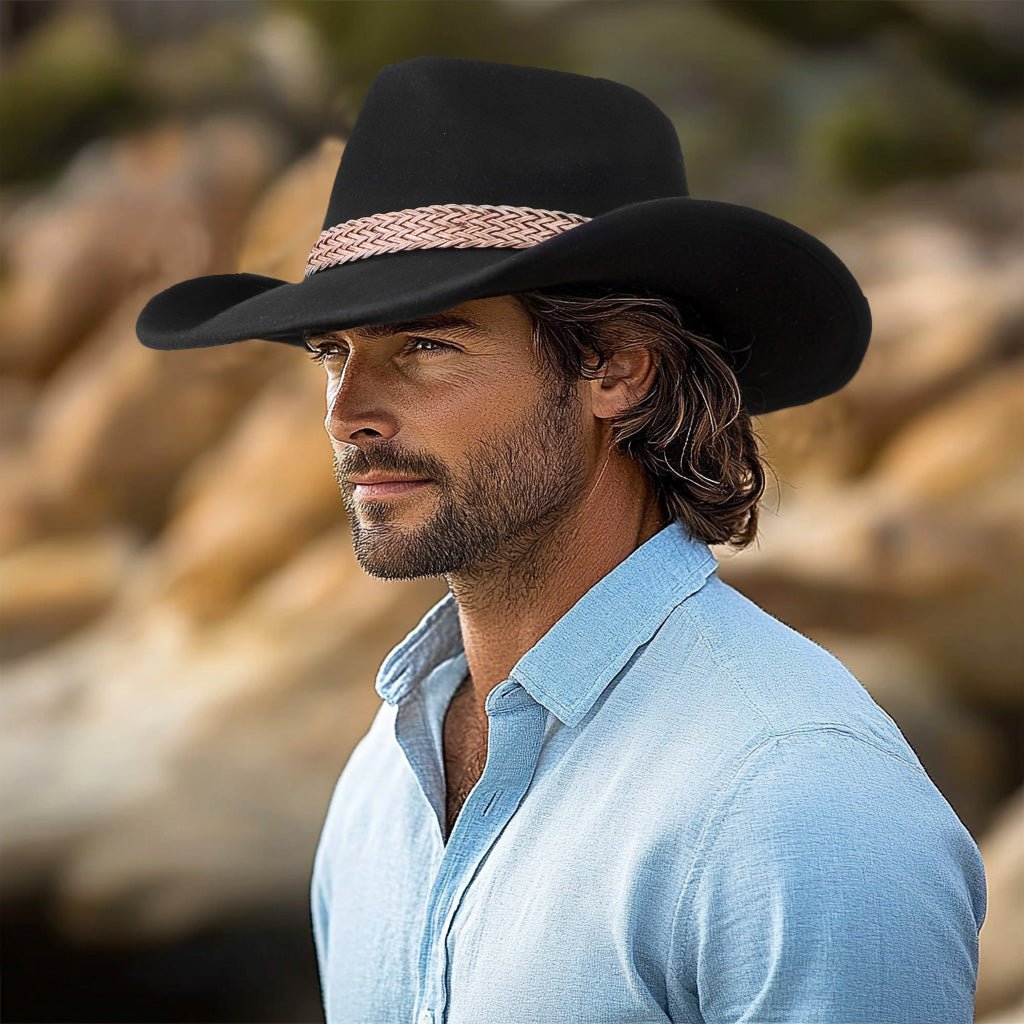 Dusty Trail Black Felt Cowboy Hat
