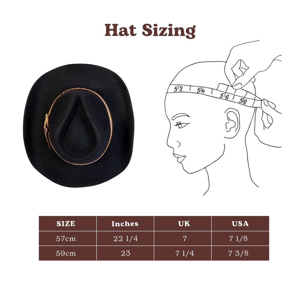 Dusty Trail Black Felt Cowboy Hat